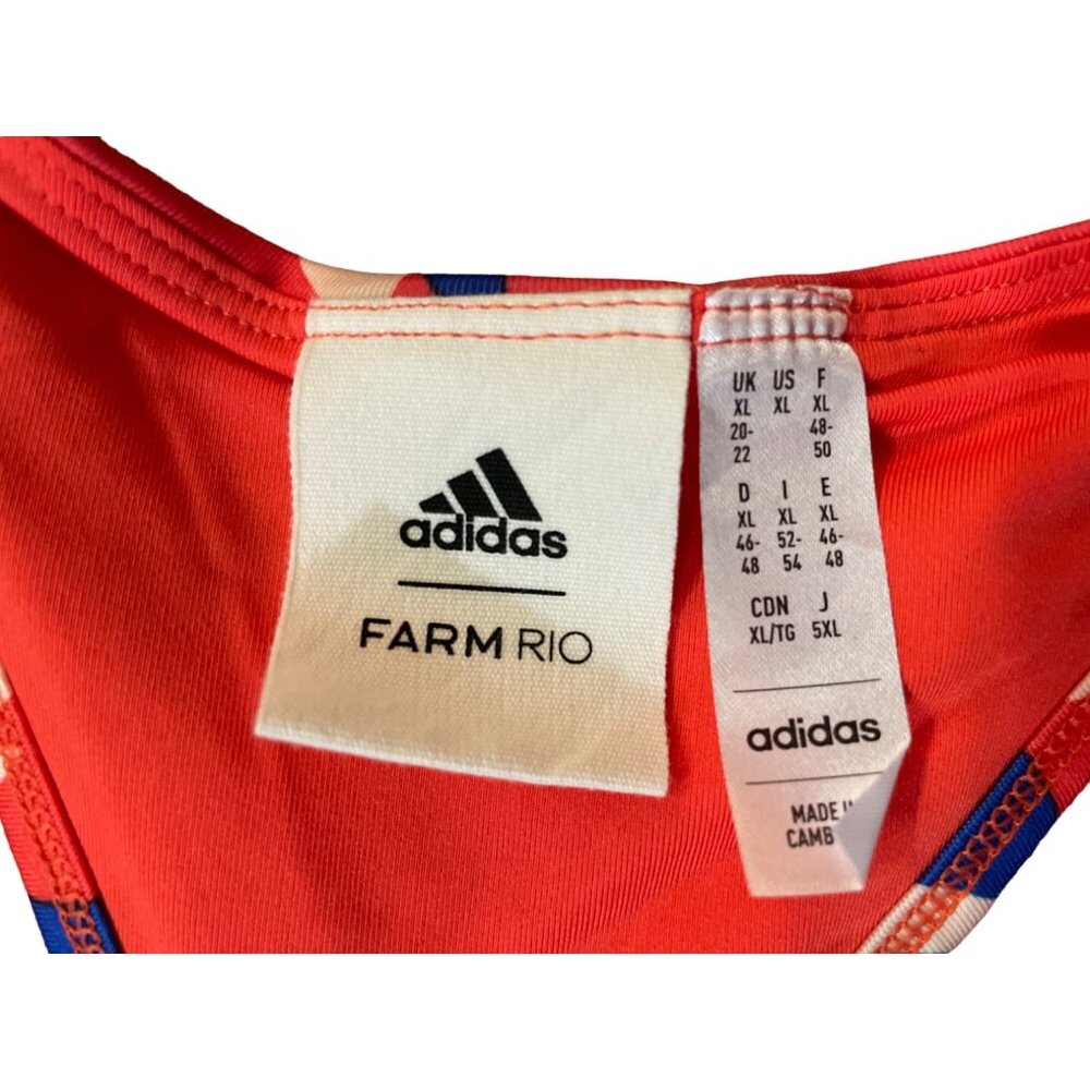 Adidas x Farm Rio Maxi Dress Womens XL NEW Bright Red - Picture 7 of 16